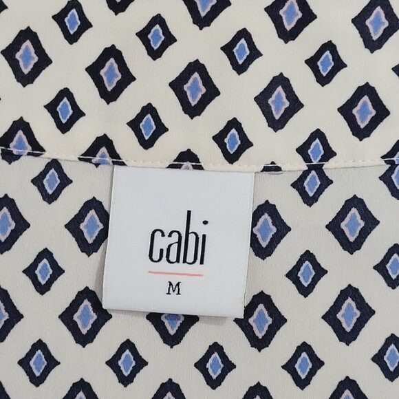 Cabi Sleeveless Geometric Pattern Top Womens Blouse M Chiffon - Picture 4 of 7